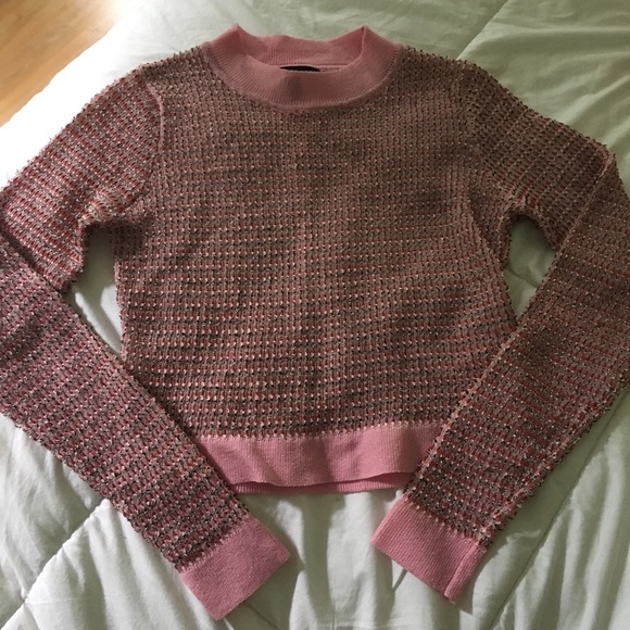 Topshop Sweaters - Pink Topshop Cropped Sweater